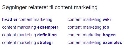 relevante søgninger i Google