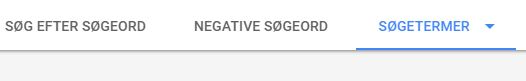 søgetermer rapport i AdWords