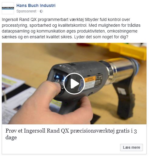 eksempel på en b2b facebook annonce