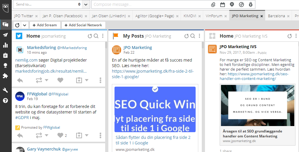 hootsuite - værktøj til sociale profiler