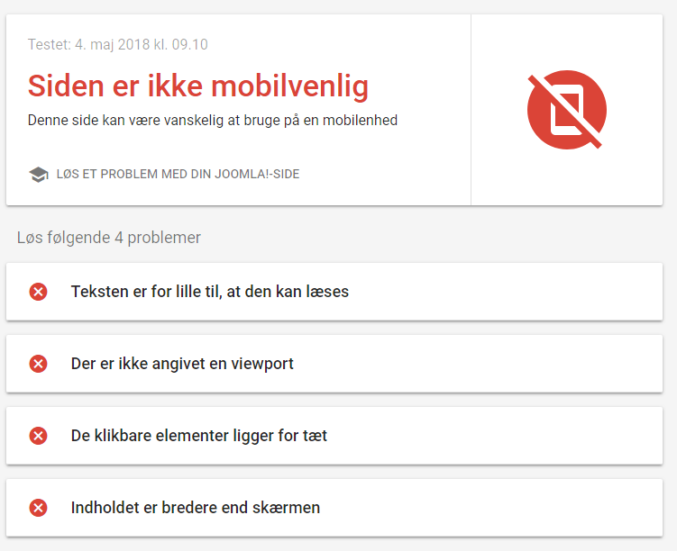 mobilvenlig - mobile first indexing